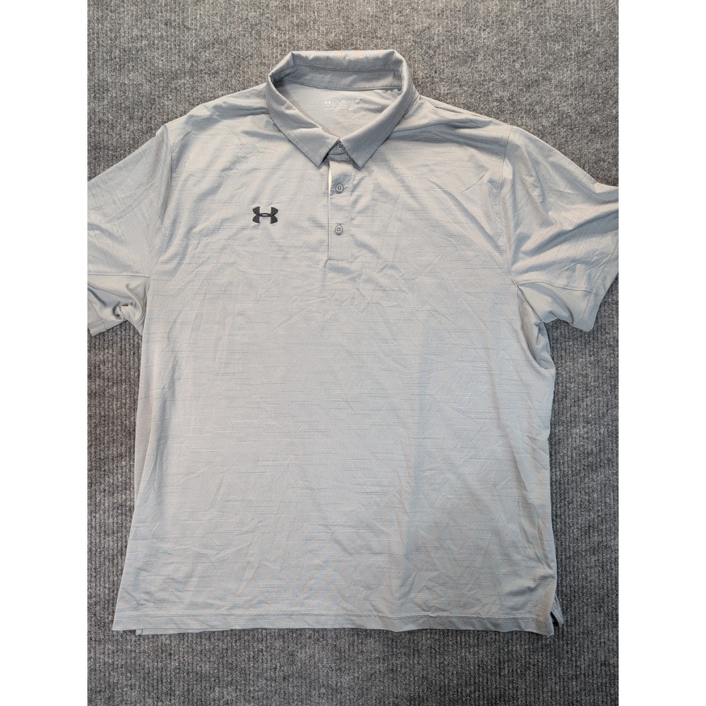UNDER AMROUR Men's Polo Short Sleeve 4XL Heat Gear Loose Gray